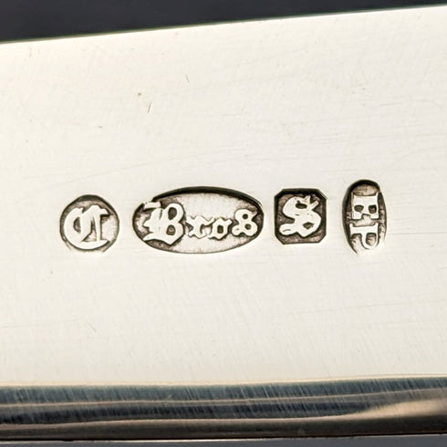 British Vintage Resin Handle Fish Cutlery 6 Pair Set in Wooden Box Cooper Brothers